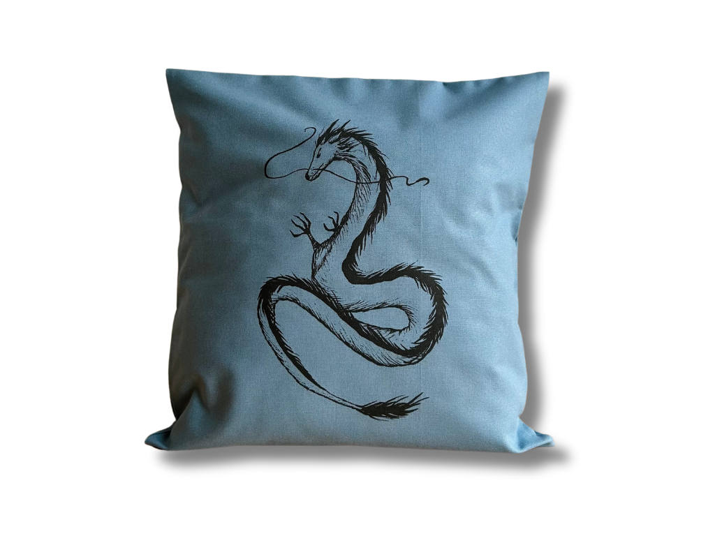 "Dragon" pillowcase, blue, 40x40 cm
