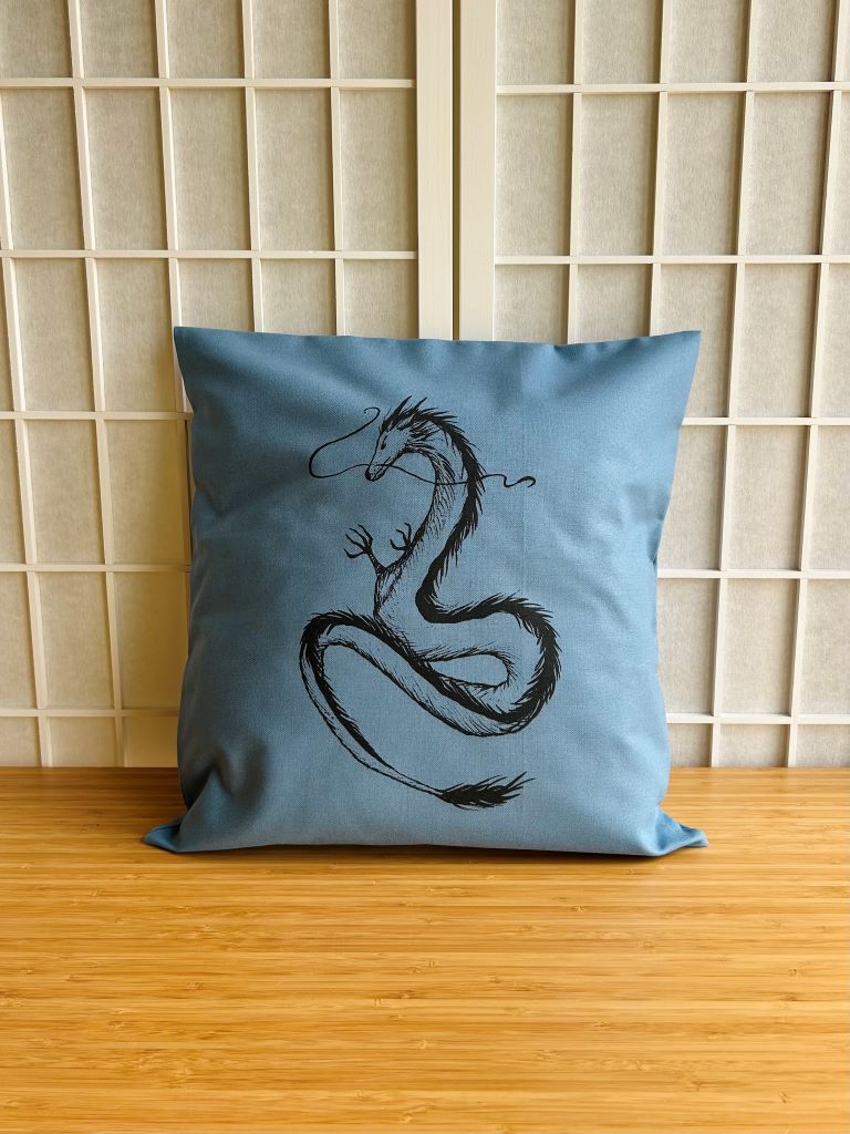 "Dragon" pillowcase, blue, 40x40 cm