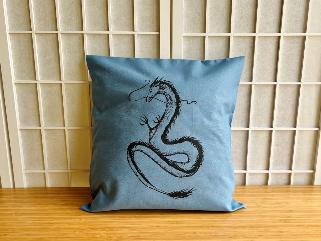 "Dragon" pillowcase, blue, 40x40 cm