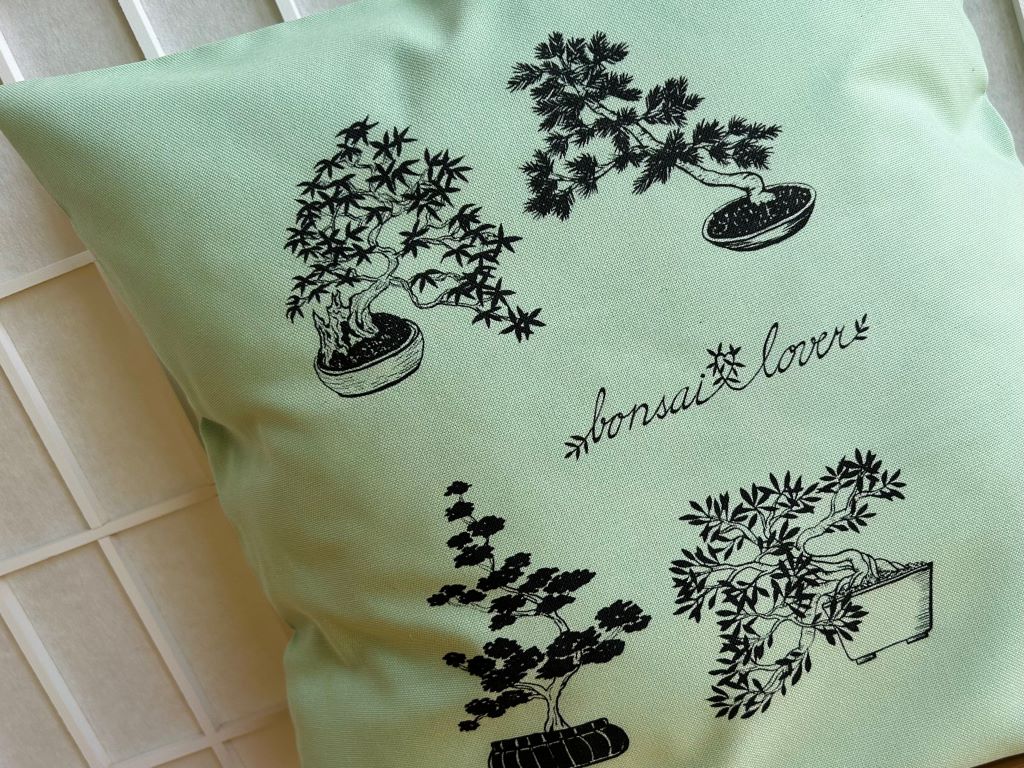 Cushion cover "Bonsai lover" green 40x40 cm