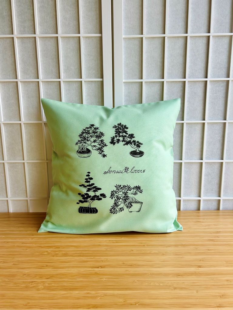 Cushion cover "Bonsai lover" green 40x40 cm