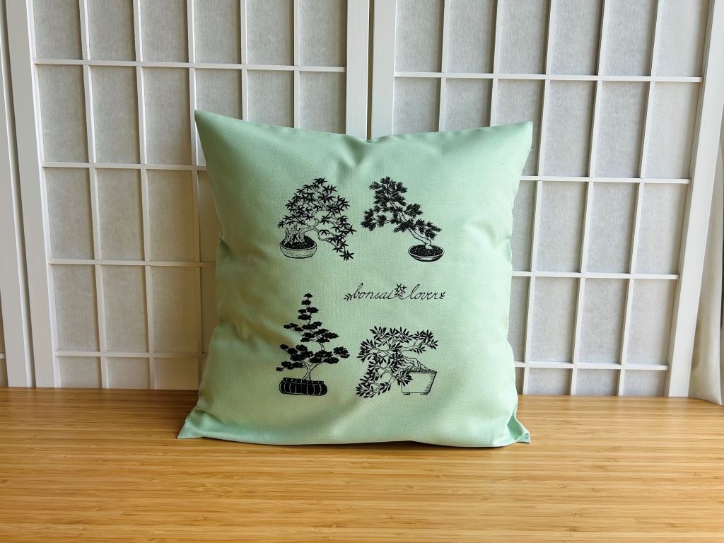 Cushion cover "Bonsai lover" green 40x40 cm