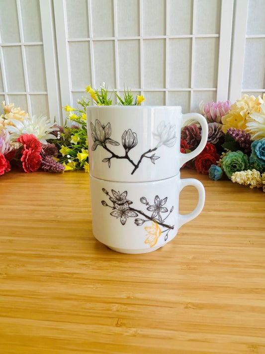 "Spring Japan" mug set with gold and silver 200 ml