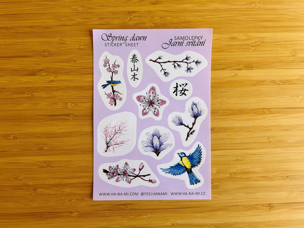 "Spring Japan" stickers colorful