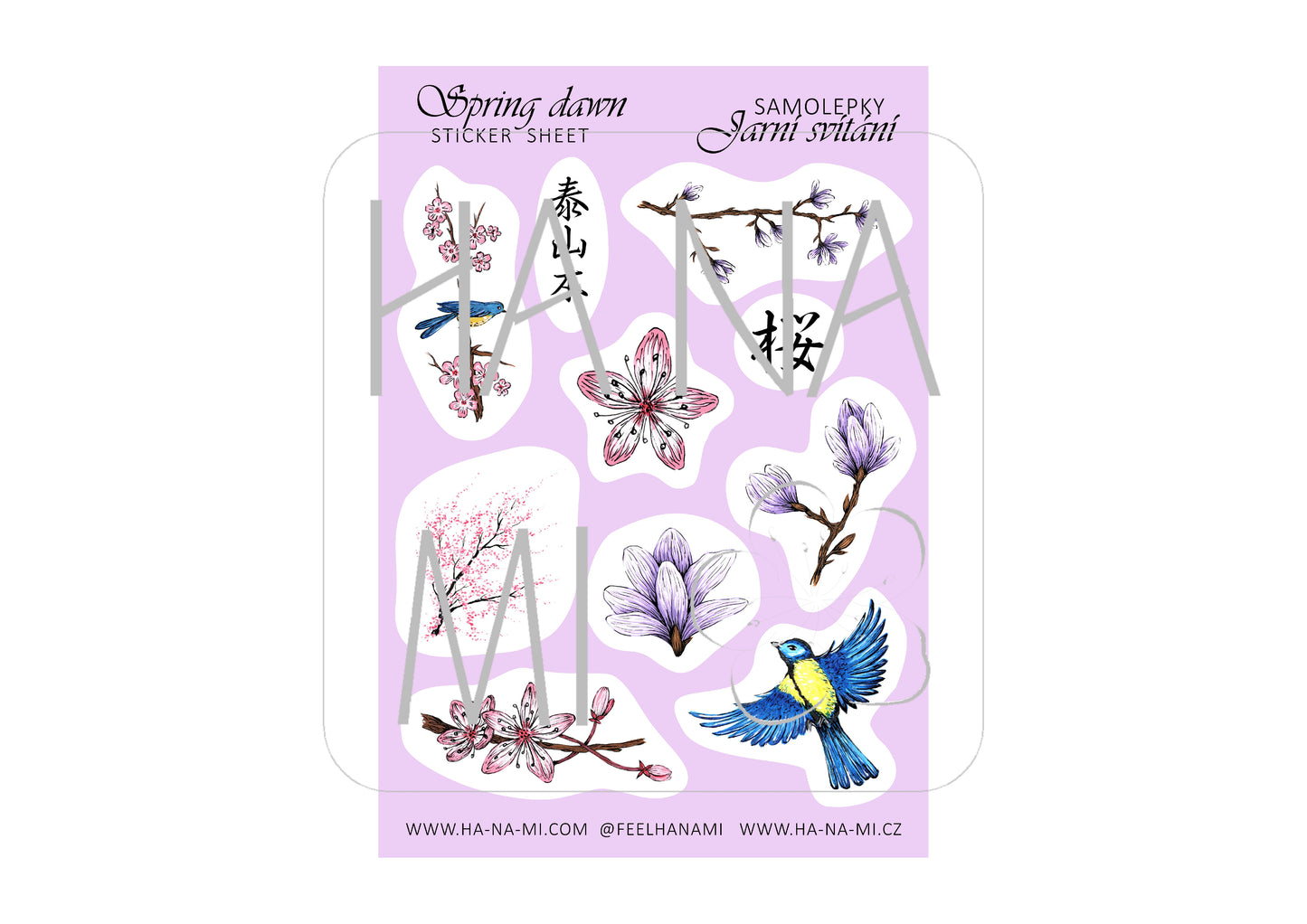 "Spring Japan" stickers colorful