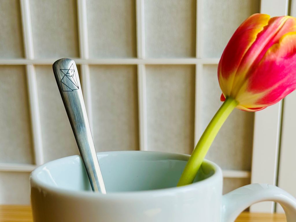Stainless steel spoon "Origami Fox"