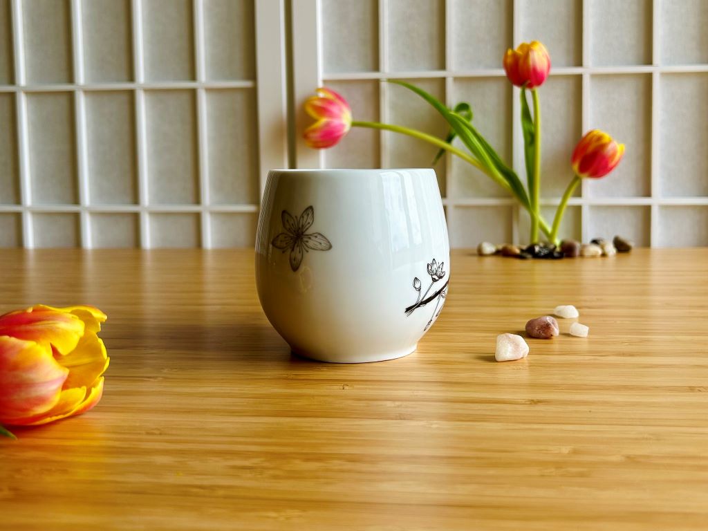 Mug "Sakura" with silver, 300 ml