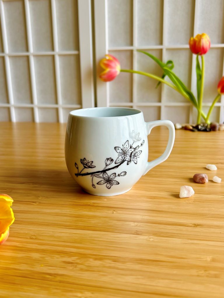 Mug "Sakura" with silver, 300 ml