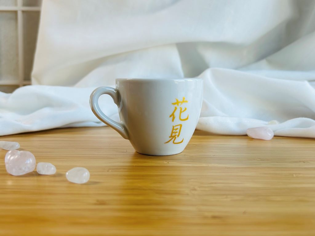 hrneček na espresso "Sakura" se zlatou 90 ml