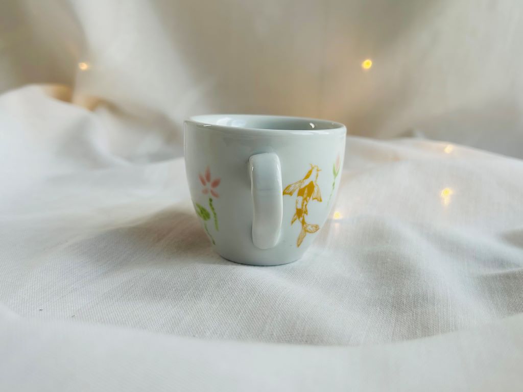Espresso-Tasse "Seeschmuck oder Koi-Karpfen im Lotus-Teich" 90 ml