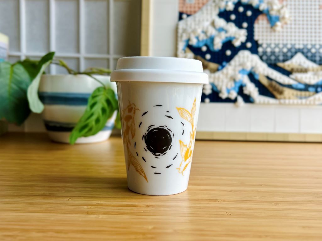 To-Go mug "Lake Jewels or Koi Carp with Moon" 300 ml