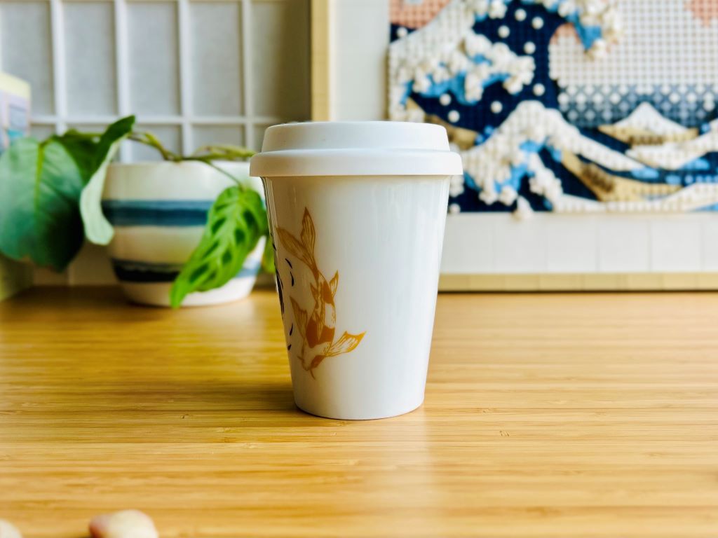 To-Go mug "Lake Jewels or Koi Carp with Moon" 300 ml