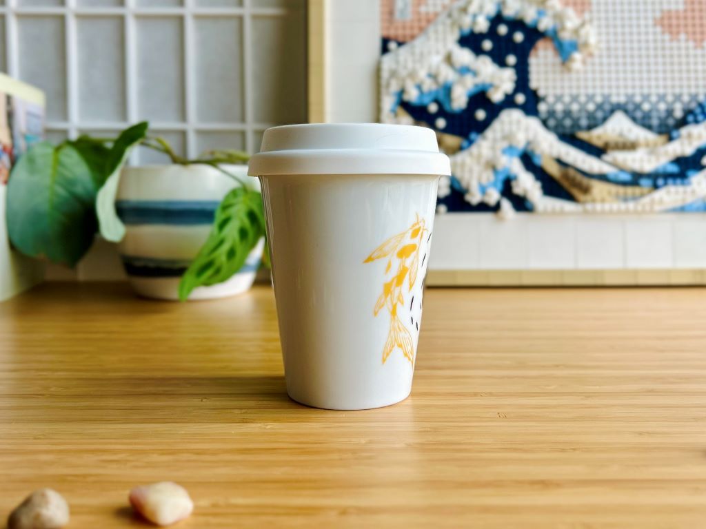 To-Go mug "Lake Jewels or Koi Carp with Moon" 300 ml