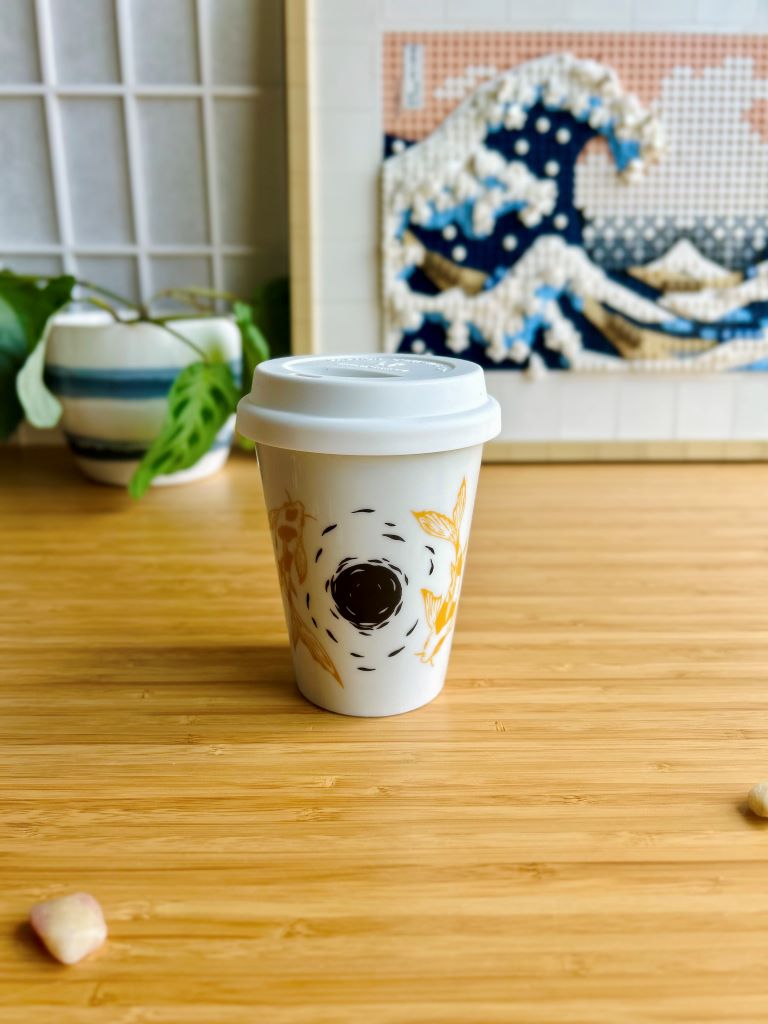 To-Go mug "Lake Jewels or Koi Carp with Moon" 300 ml