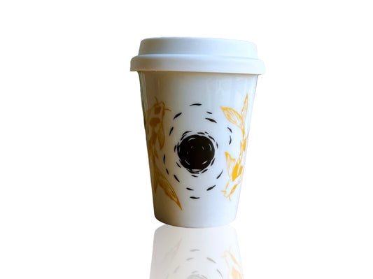To-Go mug "Lake Jewels or Koi Carp with Moon" 300 ml