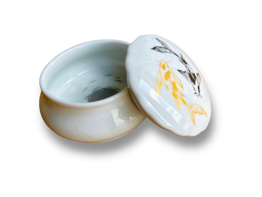 Porcelain jar "Lake Gemstones or Koi Carp with Moon"