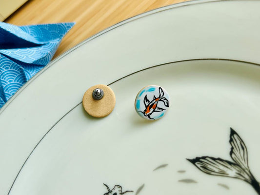 ceramic earrings "Lake Jewels or Koi Carp"