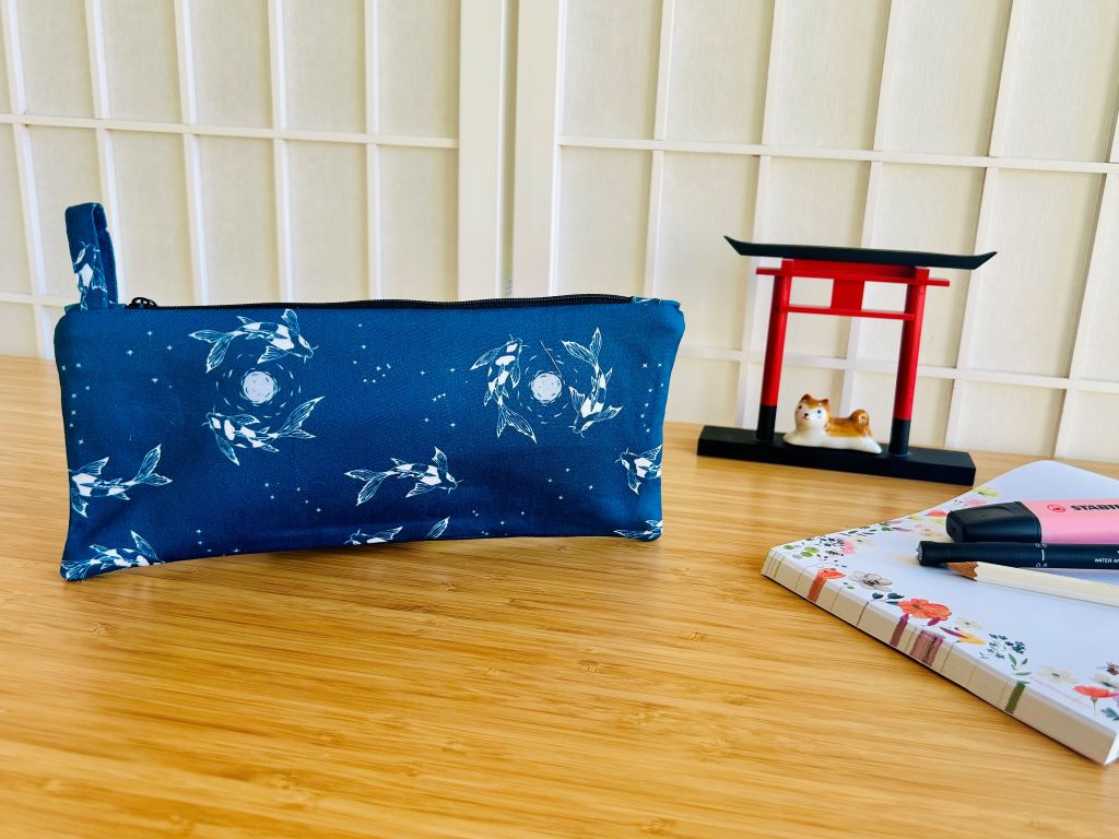 pencil case "Lake Gems or Koi Carp with the Moon"