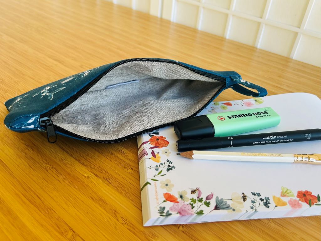 pencil case "Lake Gems or Koi Carp with the Moon"