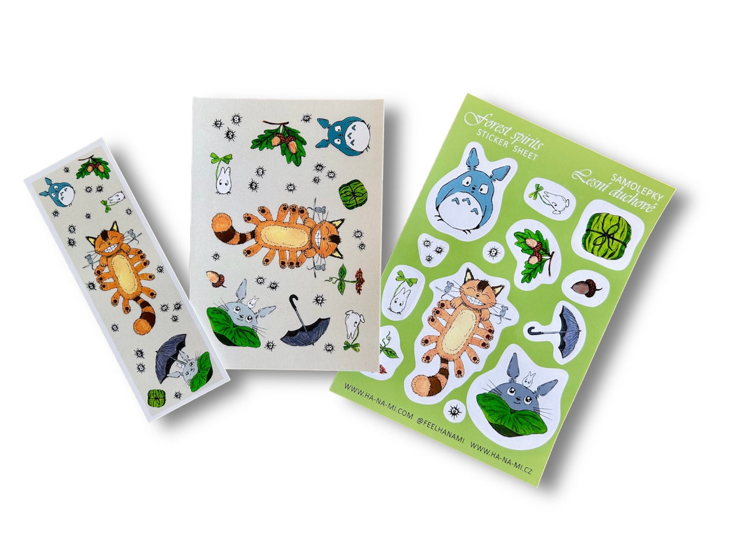 Bookmark "Totoro and other forest spirits" 15 x 5 cm