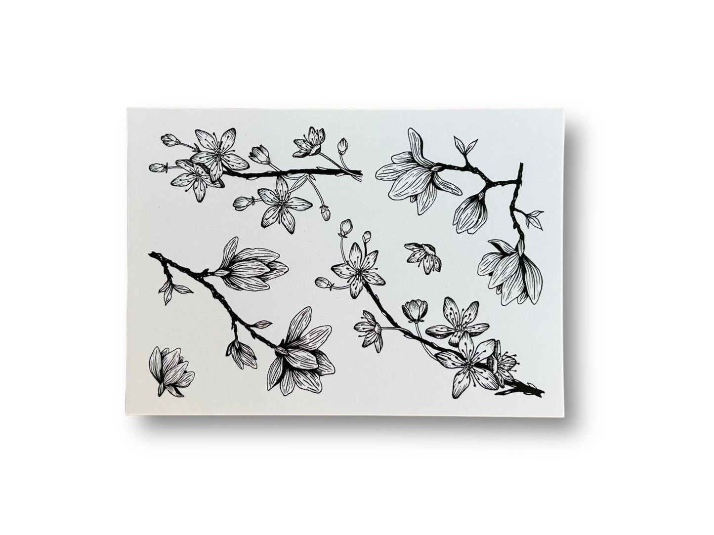 Postcard "Spring Japan" Black & White A6