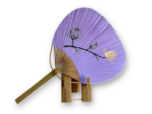 round paper fan "Magnolia" hand-painted