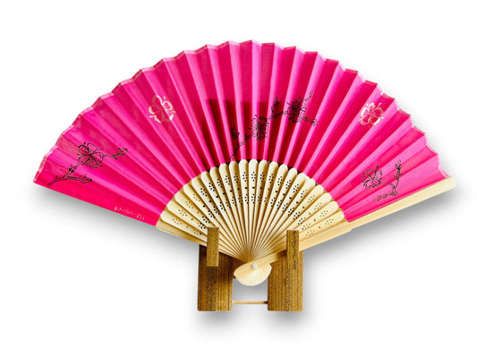 hand-painted folding fabric fan "Sakura"