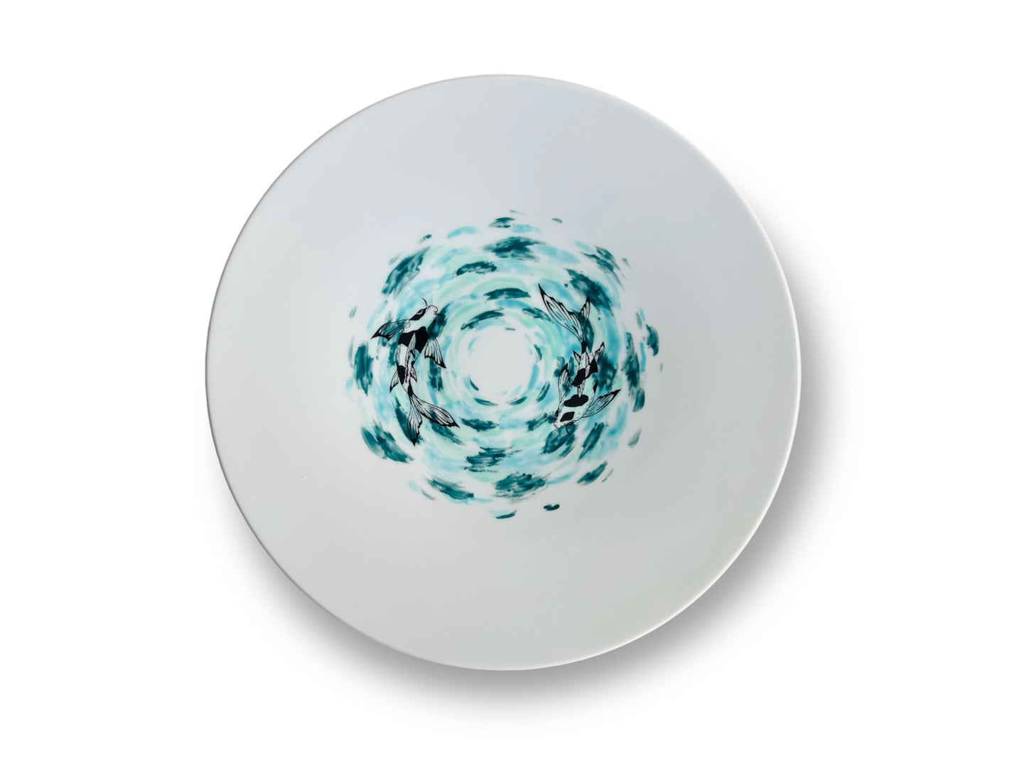 Serving plate "Lake Gems or Koi with Moon"