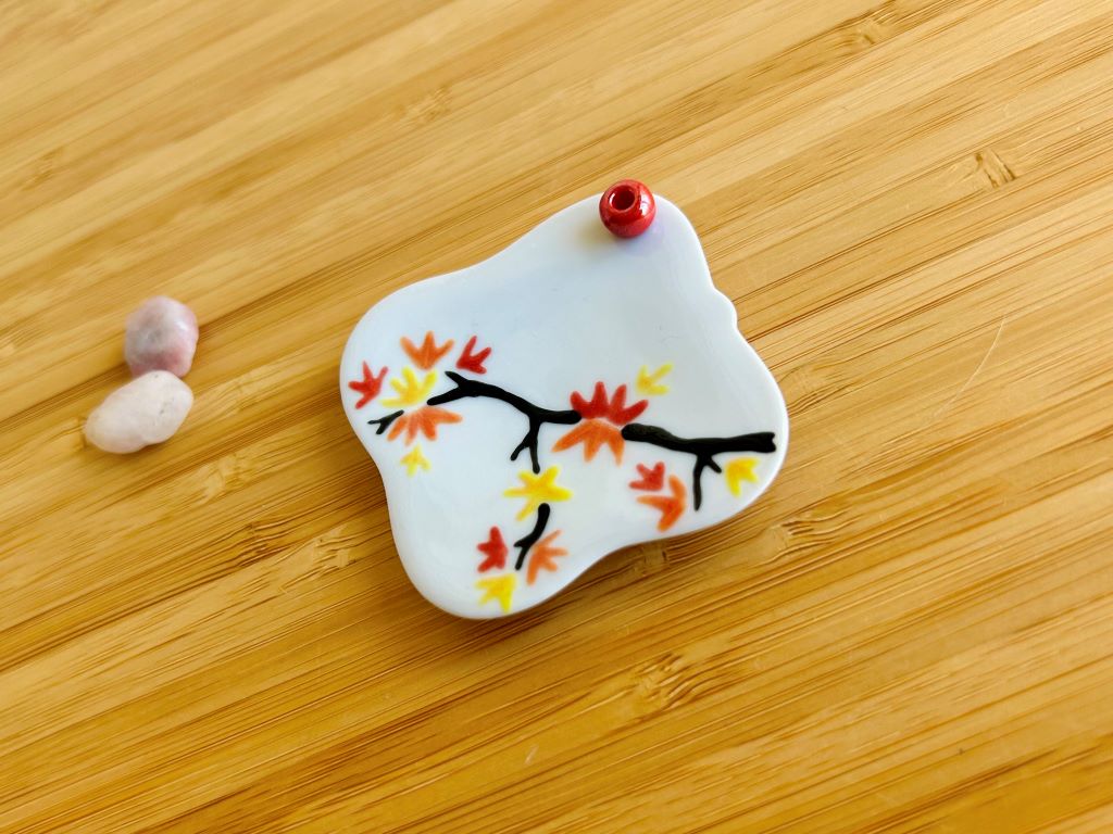 porcelain incense stick holder "Autumn Evening" 5.5x5.5 cm