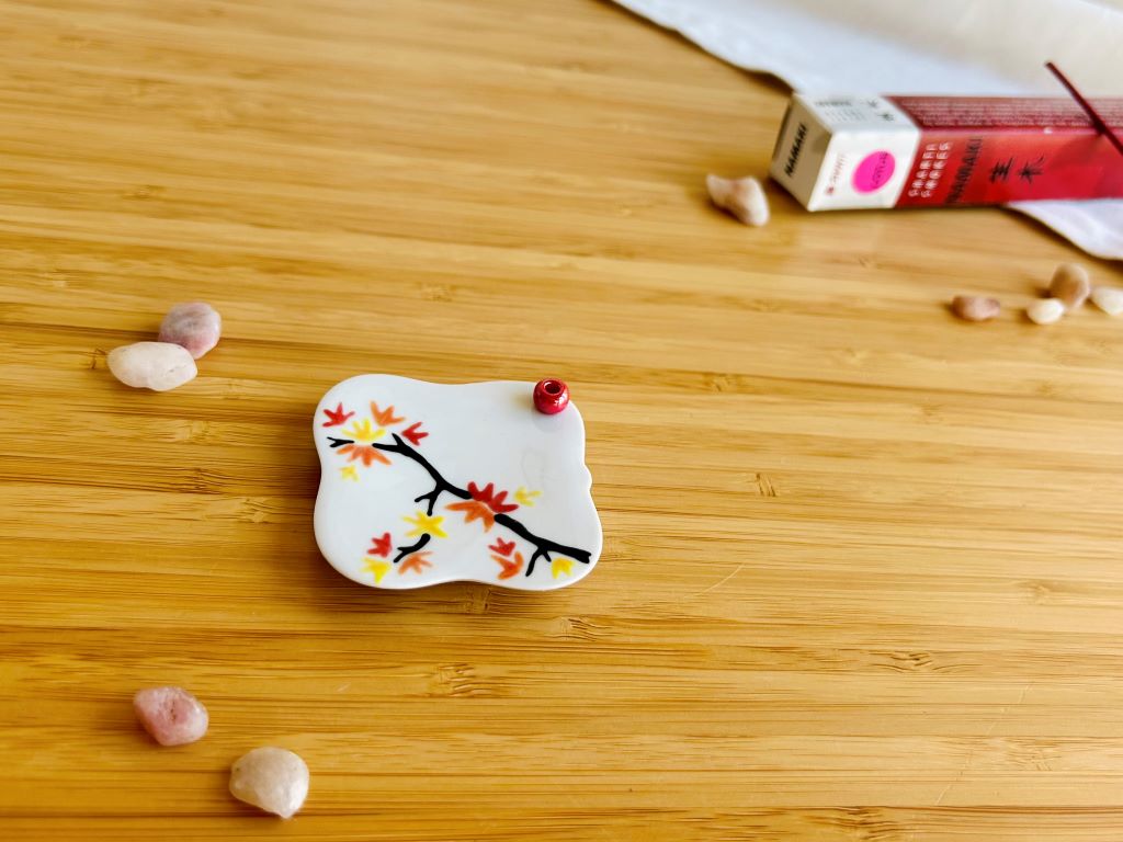 porcelain incense stick holder "Autumn Evening" 5.5x5.5 cm