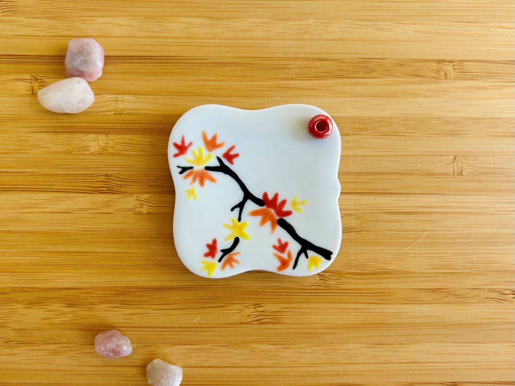 porcelain incense stick holder "Autumn Evening" 5.5x5.5 cm