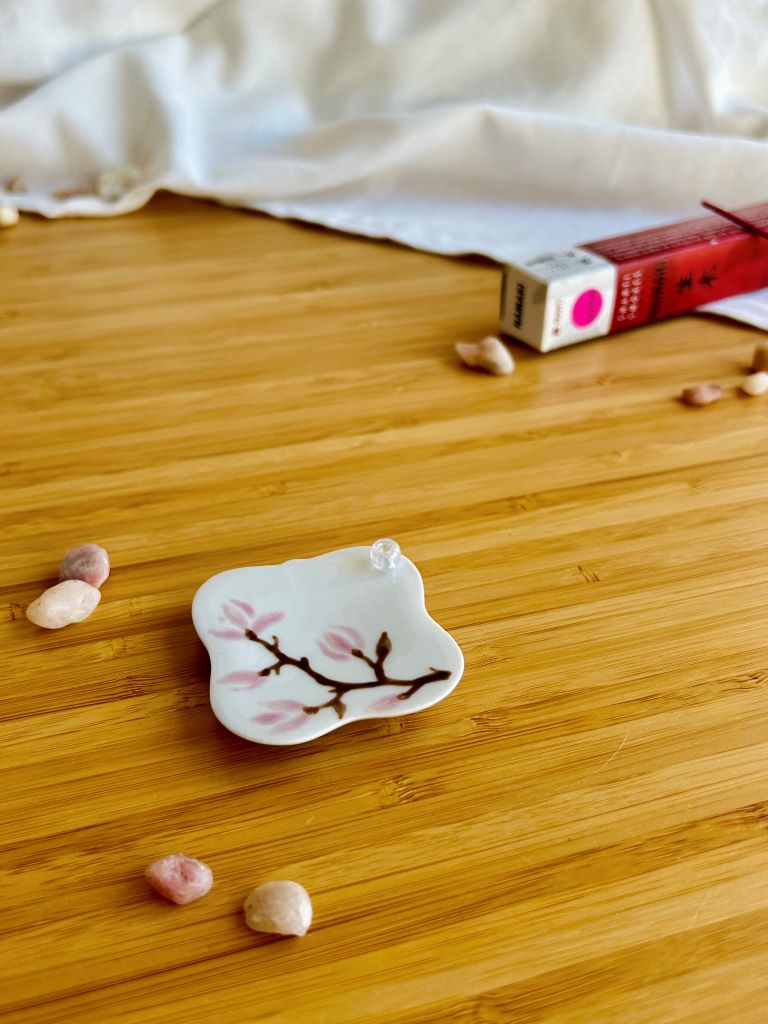 porcelain incense stick holder "Scent of a Spring Dream" 5.5x5.5 cm