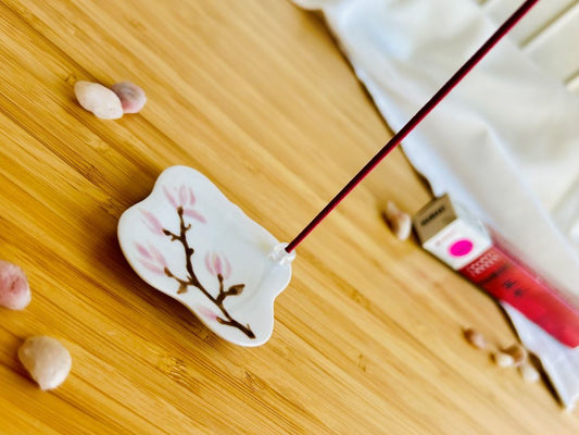 porcelain incense stick holder "Scent of a Spring Dream" 5.5x5.5 cm