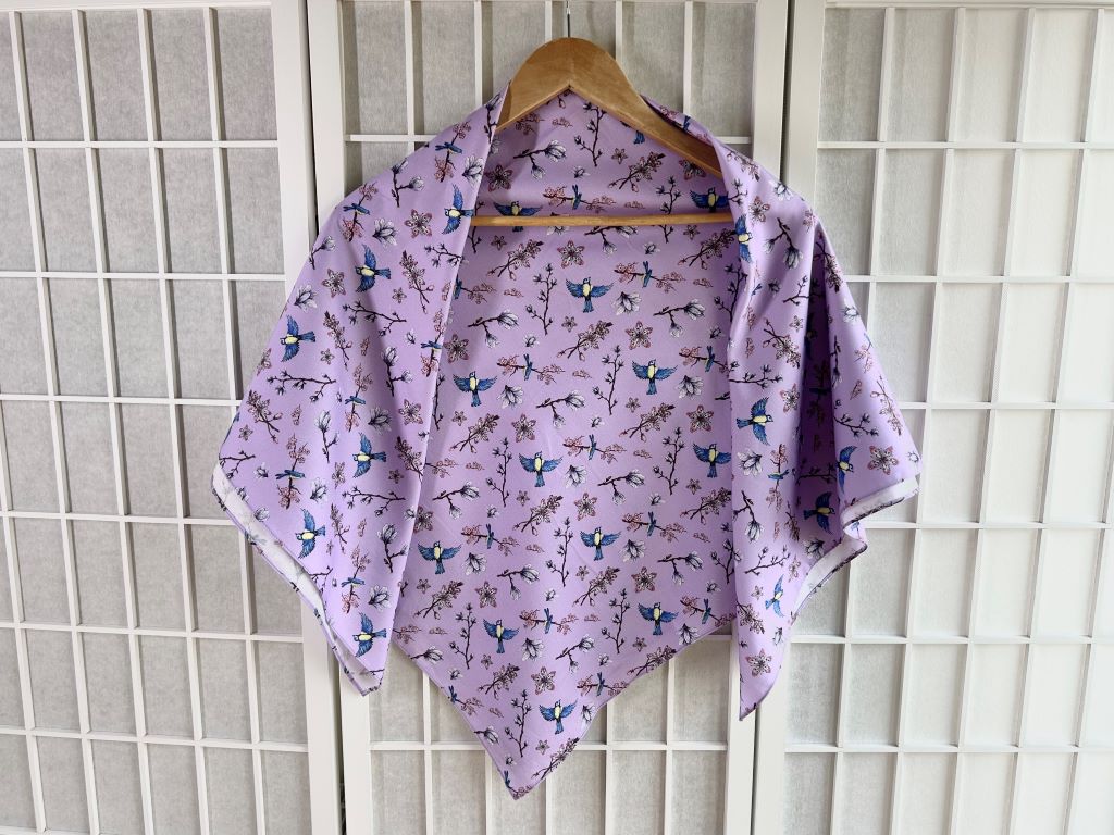large scarf "Spring Japan" 100x100 cm