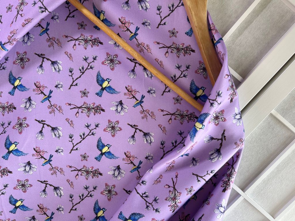 large scarf "Spring Japan" 100x100 cm