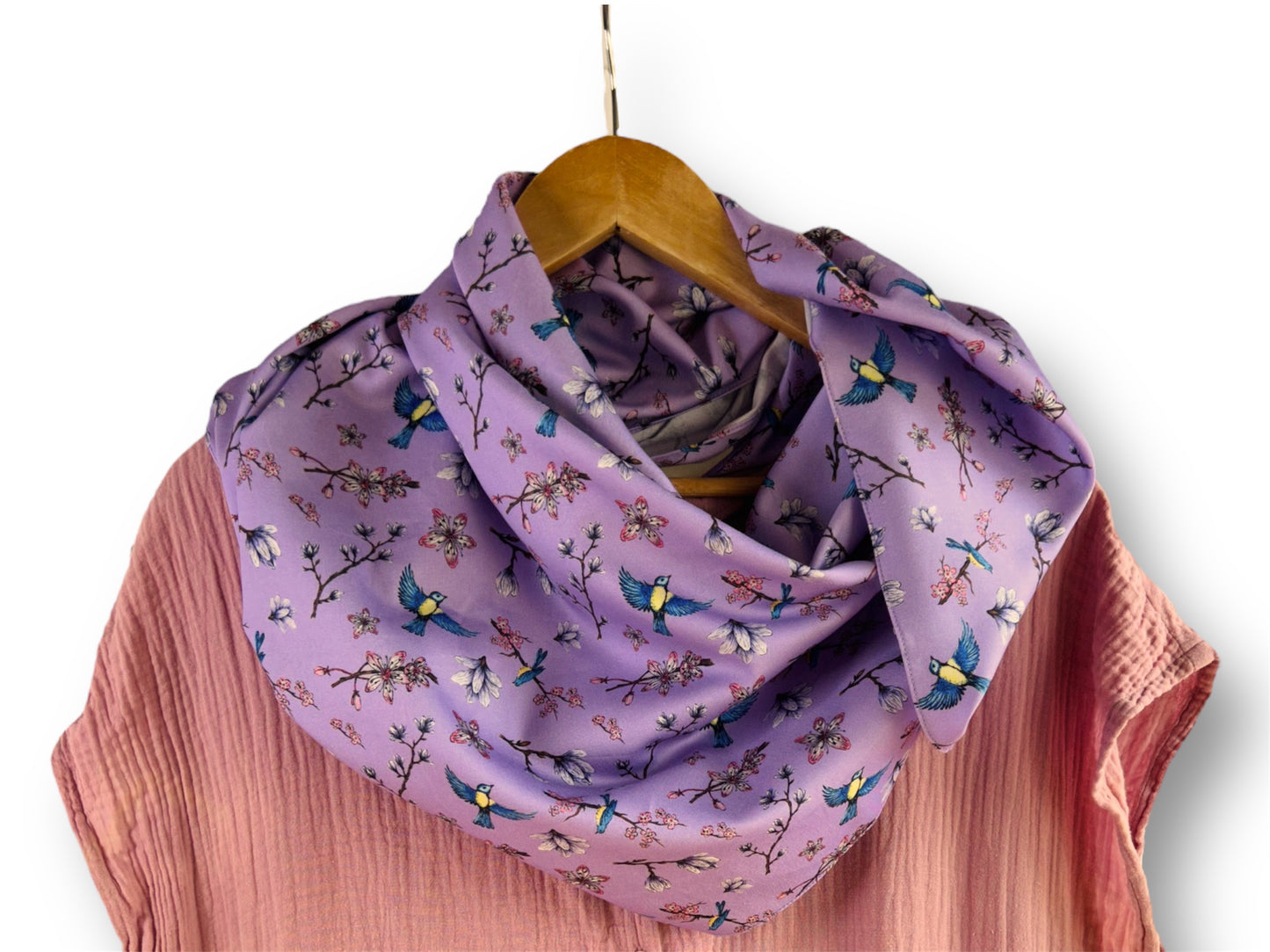 large scarf "Spring Japan" 100x100 cm