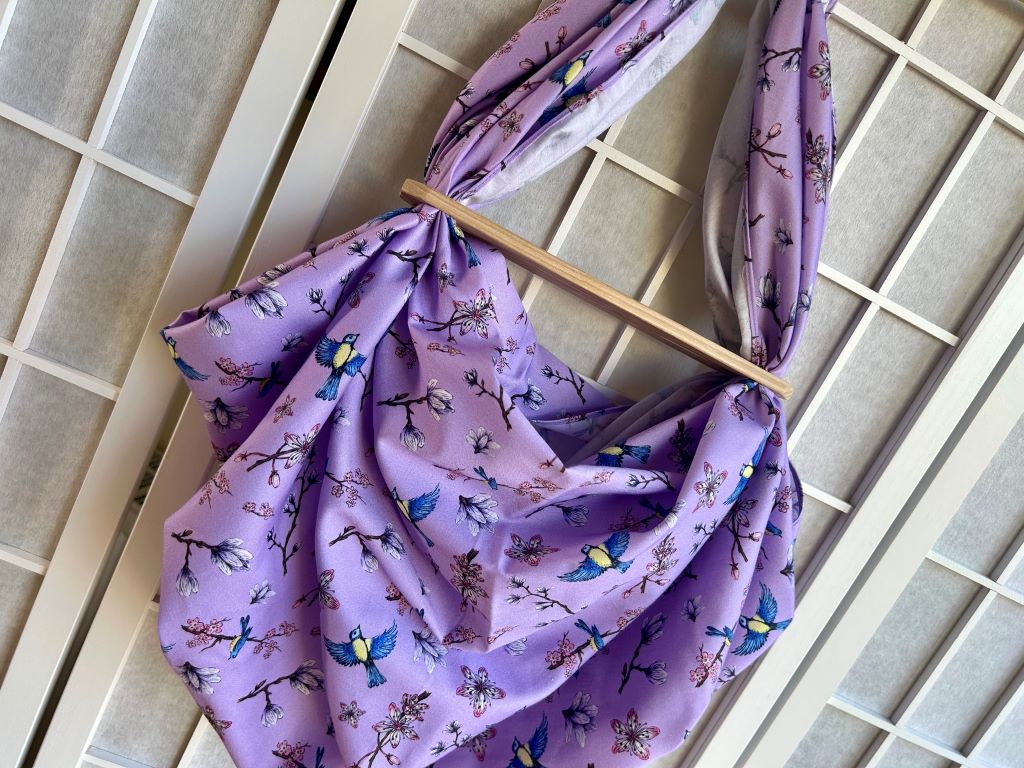 large scarf "Spring Japan" 100x100 cm