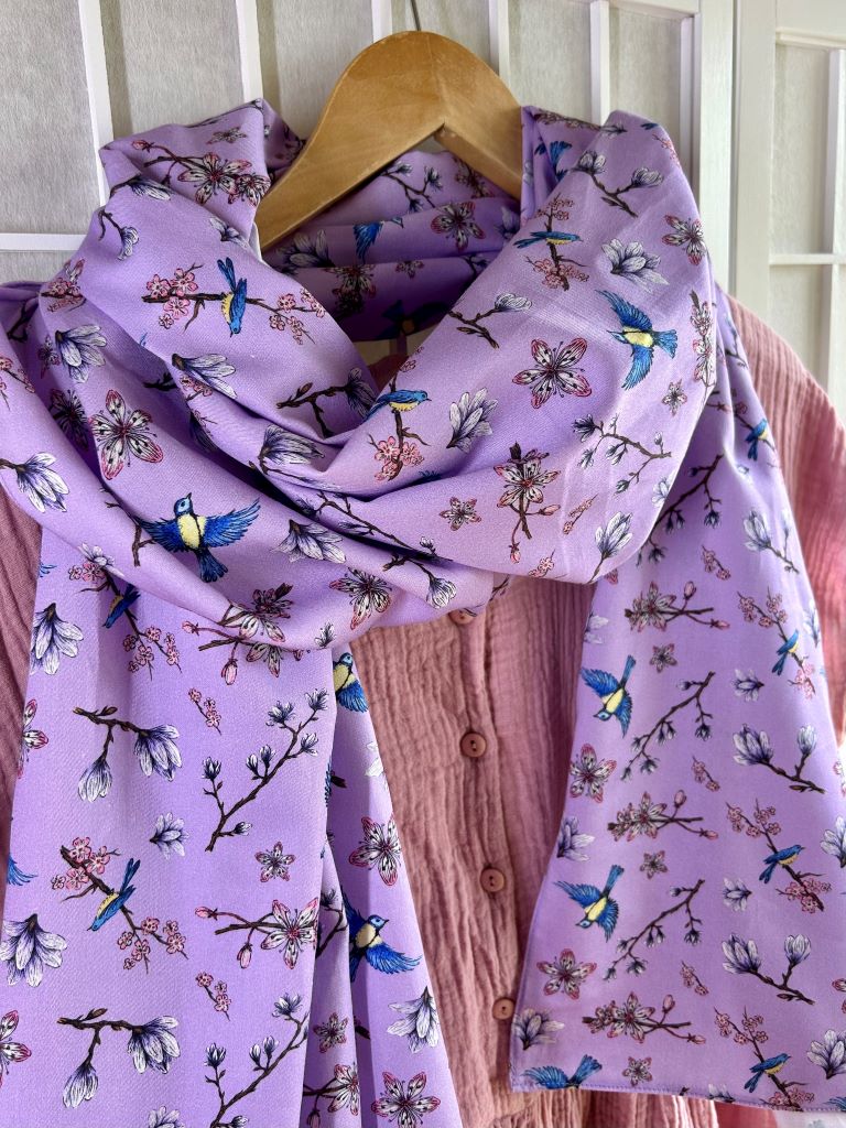 large scarf "Spring Japan" 70x200 cm