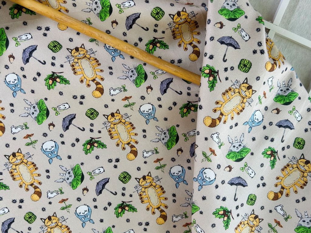 medium scarf "Totoro and Other Forest Spirits" 67x67 cm