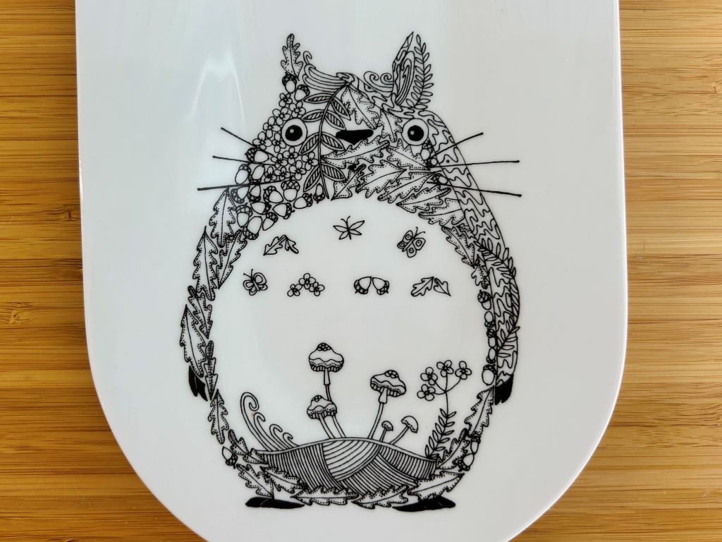 Porcelain sushi platter "Totoro" 35x18 cm