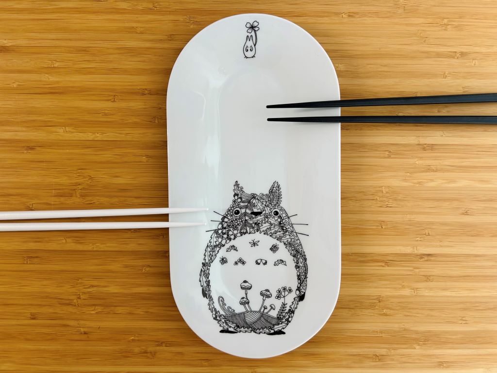 Porcelain sushi platter "Totoro" 35x18 cm