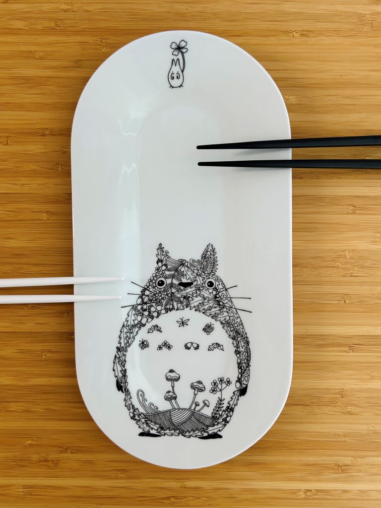 Porcelain sushi platter "Totoro" 35x18 cm