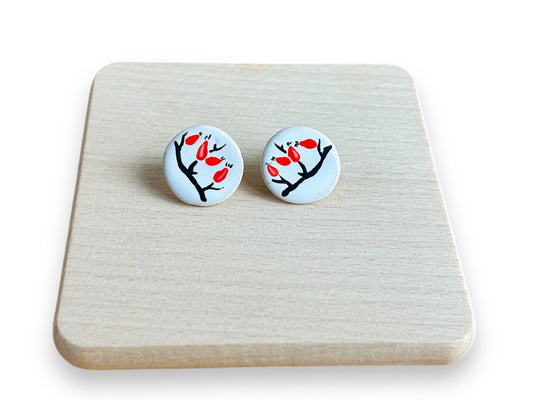 ceramic earrings "Rosehip Tea"