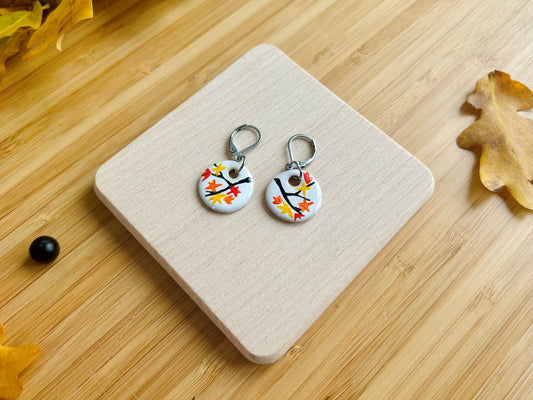 Ceramic Dangle Earrings "Autumn Evening"