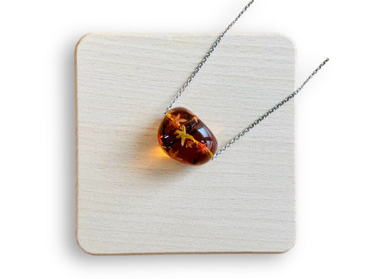 large glass necklace "Autumn Evening"