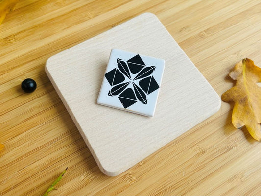 Ceramic brooch "Origami Lotus"