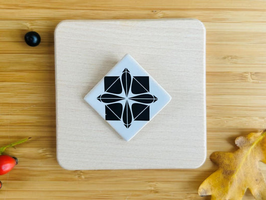 Ceramic brooch "Origami Lotus"