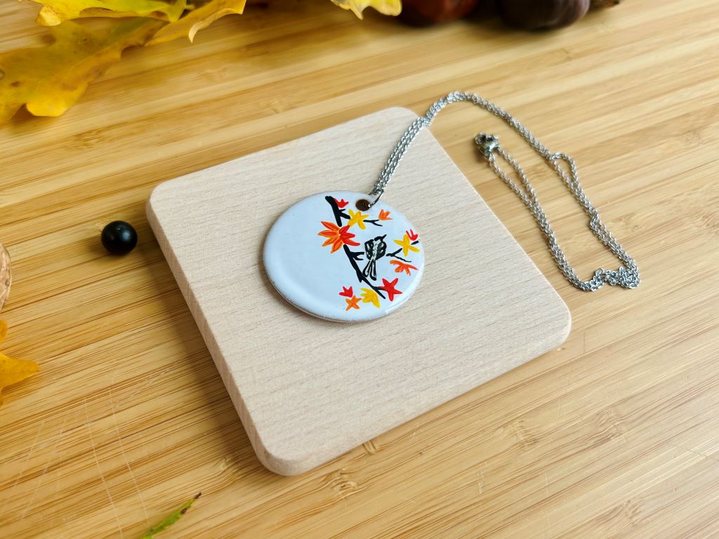 ceramic necklace "Autumn Evening"