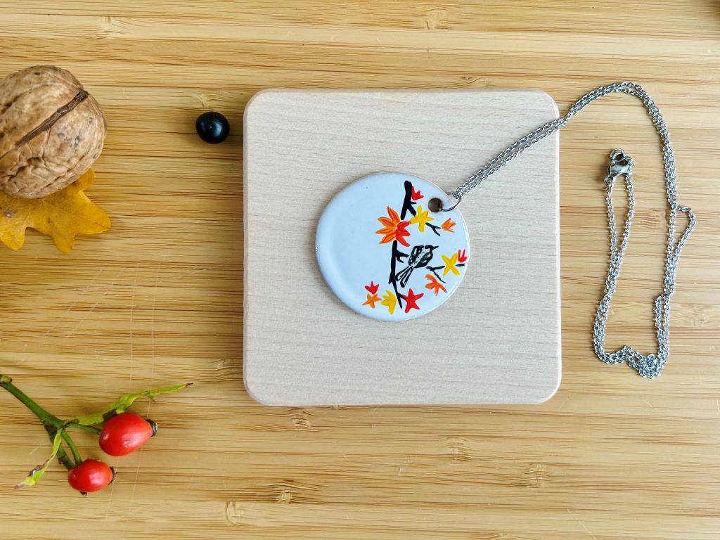 ceramic necklace "Autumn Evening"