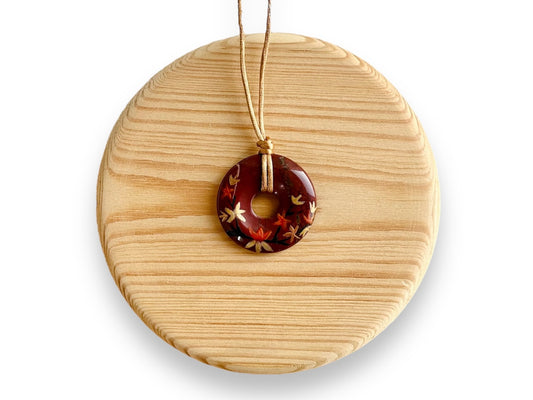 "Autumn Evening" donut necklace red jasper